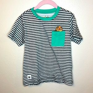 💚Toca Boca Boys Striped Hamburger 🍔 Pocket T XS